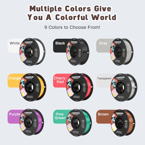 Image of Comgrow PETG 3D Printer Filament 1.75mm, High Precision and Tough 3D Printer Filament 1kg (2.2LBS), Dimensional Accuracy + /- 0.02 mm, Fit Most 3D Printers Red
