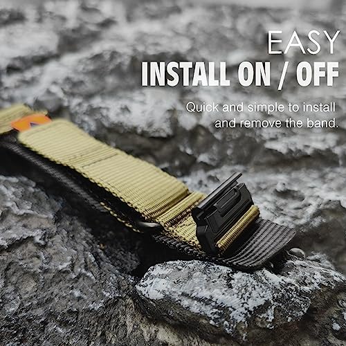 Abanen Rugged Nylon Quick Fit 22Mm Watch Bands For Garmin Fenix 7 / Fenix 6 / Fenix 5 / Epix Pro 47Mm, Adjustable Weave Ballistic Nylon Webbing Wrist Band For Forerunner 955/965 thumb #5