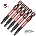 Geinxurn 5Pieces T25 2 In. Impact Tough Magnetic Screwdriver Bit Set, #25 Torx Head Power Bits, S2 Alloy Steel Star Head T25