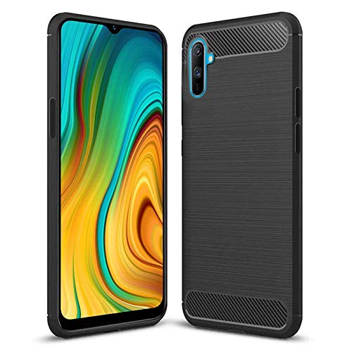 Carbon Case Fibre Textured Back Cover for Realme C3 (3 Cameras) – Black