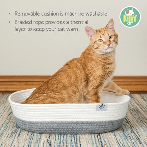 Kitty City Woven Cat Bed (Gray) - Image 3