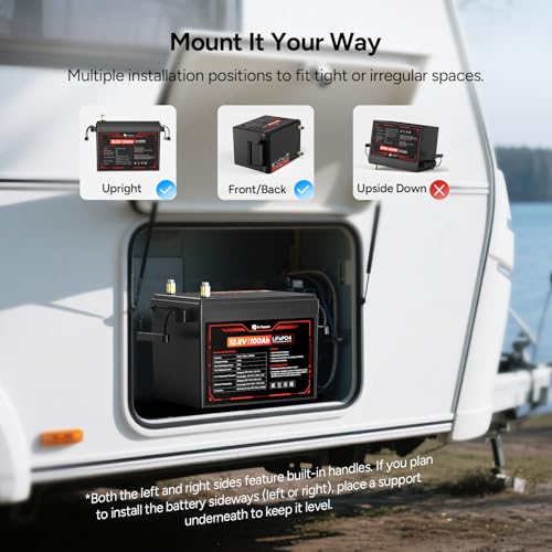 drprepare 12v 100ah lifepo4 lithium battery 1280wh deep cycle lithium iron phosphate battery with 100a bms low amp high temp protection for rv marine solar power off-grid home energy storage