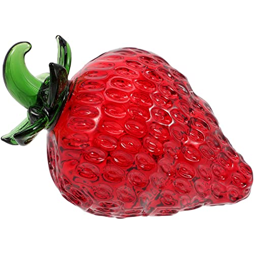 FOMIYES Figura De Fresa De Cristal Estatua De Frutas De Cristal Pisapapeles Adorno De Frutas Regalos Coleccionables Decoración para El Hogar Boda Tablero De Instrumentos Coche Cover