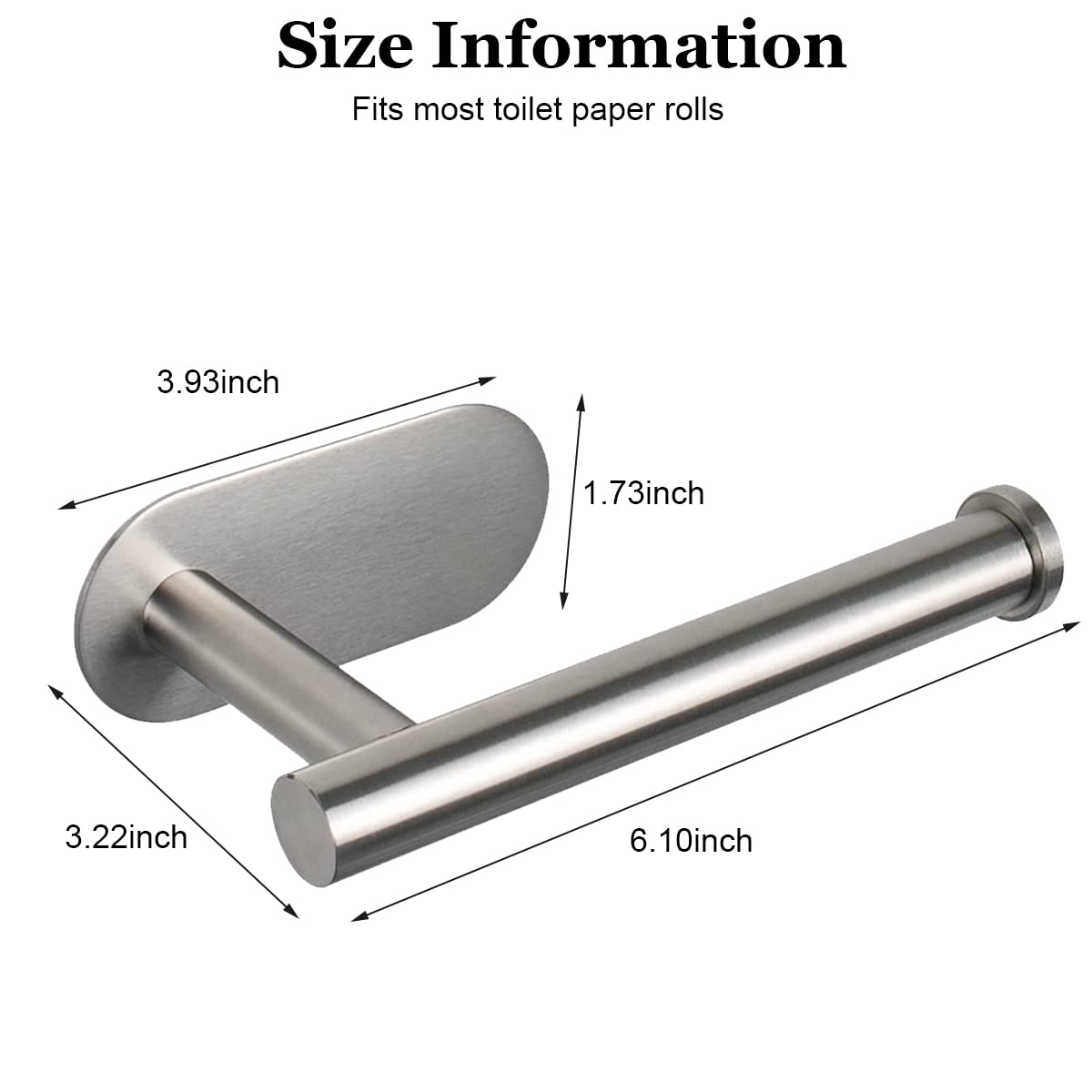 HASTHIP Toilet Paper Holder Self Adhesive 304SS 16 * 4.5 * 8.2CM Silver — Amazon image 2