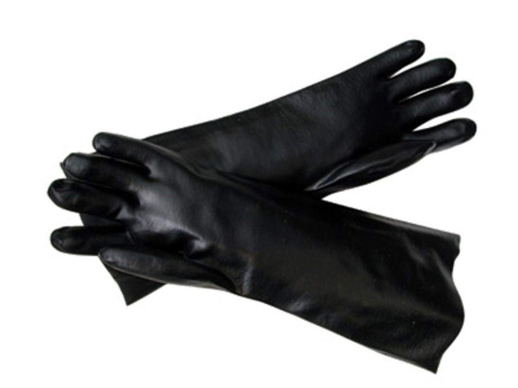 Radnor Large Black Elbow Length Economy PVC Glove Fully Coated With Smooth Finish Palm