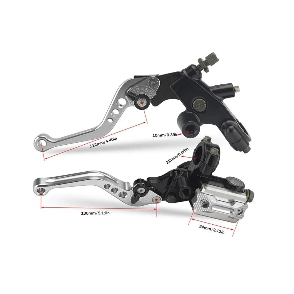 Cilindro Maestro Frizione E Freno Per Moto - Universale, Set Leva 7/8 Pollici, Per Impianto Frenante