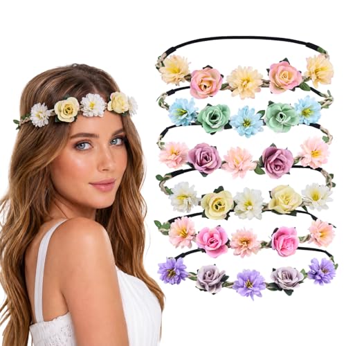 Flyouthe Flower Crown Set for Women, 6pcs...