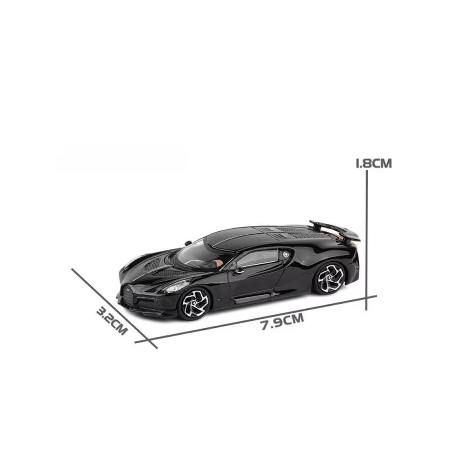 1/64 Per Bugatti Modello Di Auto Giocattolo Ruote Libere Pressofuso In Lega Di Zinco Collezione Regalo(Black,With box)