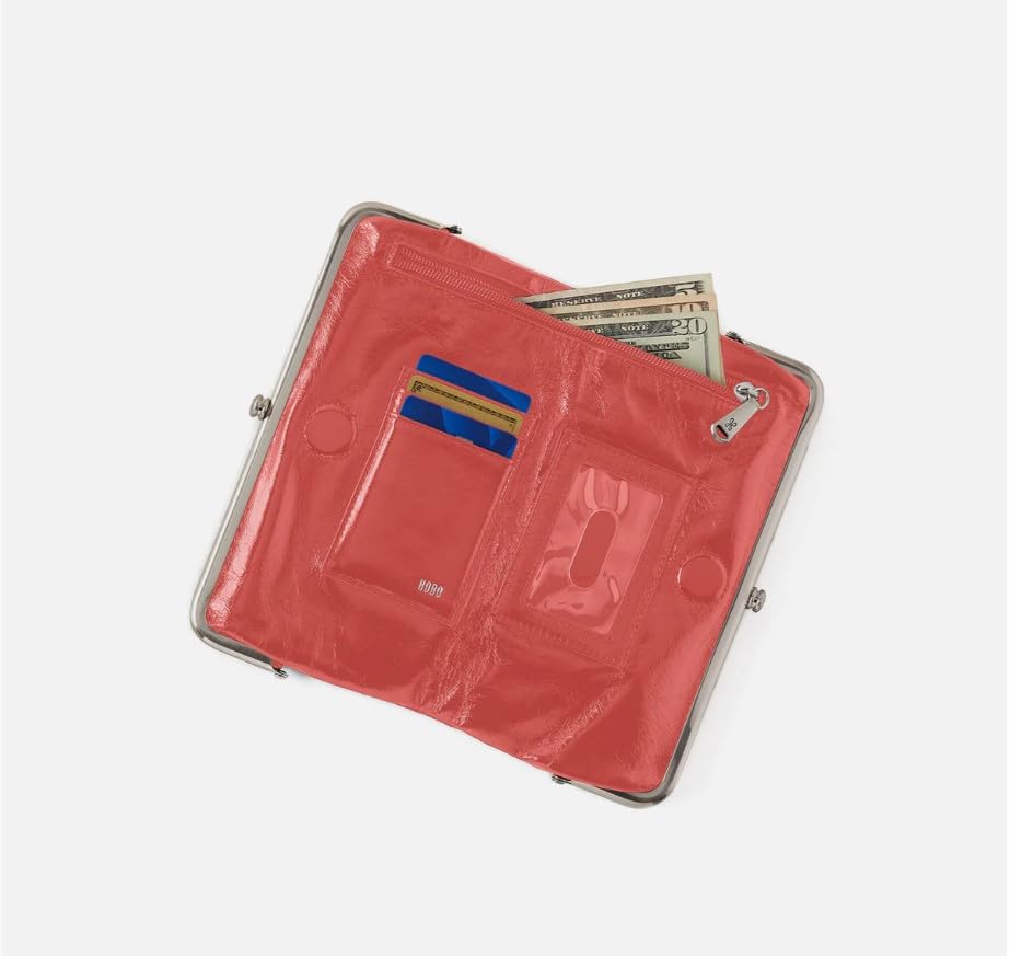 Image of Polished Leather Pink Mirage Clutch-Wallet by Hobo