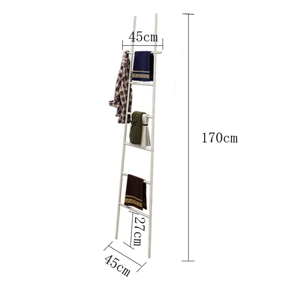 GUYANA Escalera de toallero de baño Independiente, Estante de Secado de Acero Inoxidable, Soporte de Estante de Manta para Sala de Estar, baño, Cocina/Blanco (Dorado)
