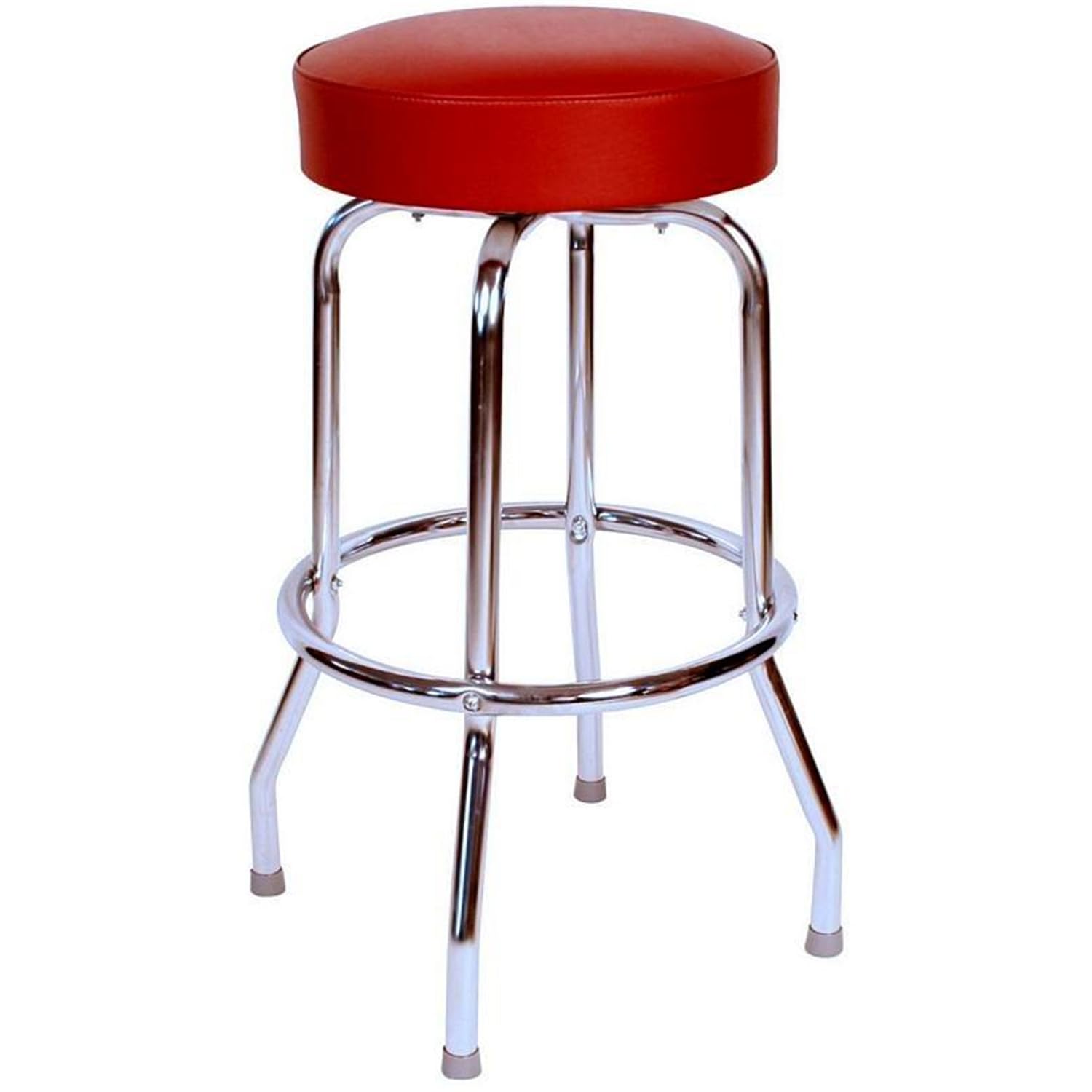 Richardson Seating 24 inch Backless Swivel Bar Stool with Chrome Frame and Wine Seat