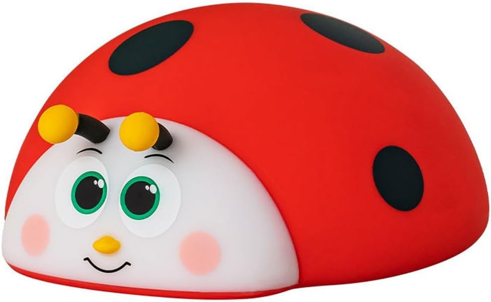 Ladybug Silicone Night Light, Nursery Sleeping Lamp Touch Control Nightlights USB Rechargeable Table Lamp for Baby