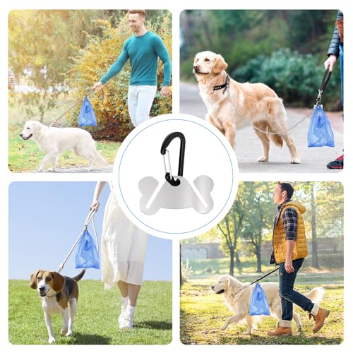 Abfallsackträger aus Metall, 2 Stuck Freihändiger Halter für Hundekotbeutel, Hundekotbeutelhalter, Freihändiger Kotbeutelhalter Clip, Abfallbeutelhalter für Leinenspender Zubehör (Schwarz)