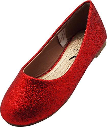 NORTY Girls Fashion Ballerina Ballet Slip On Flat Shoe Sizes Toddler to Big Kids Patent, Nubuck, Glitter