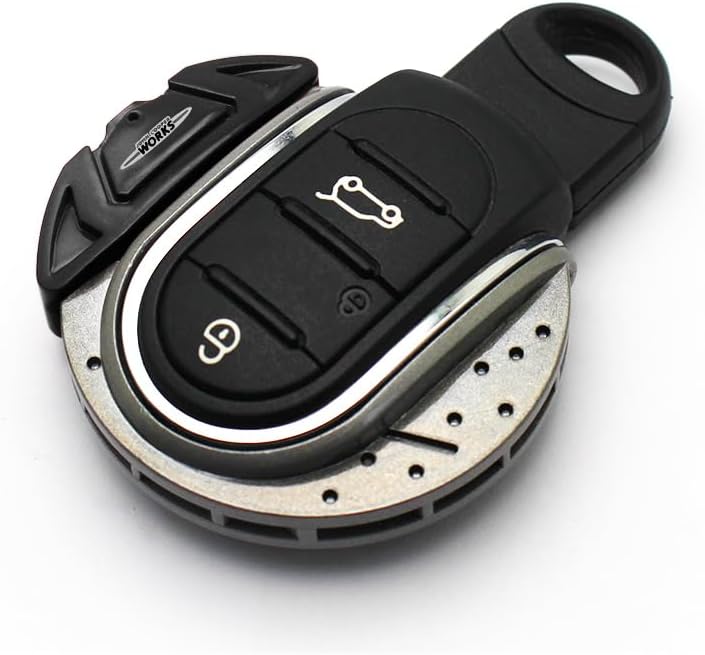 Brake Disk Shape Key Fob Shell Cover For Mini Cooper F55 F56 F57 F54 F60 Countryman Clubman（Silver Black