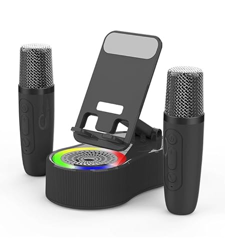 Sonicdrop Dock, Audio-Visual Entertainment Integrated Bracket, 360 Rotating Lifting Mobile Phone Bracket, Seven-Color Atmosphere Lights, Foldable, Convenient Storage, (Black)