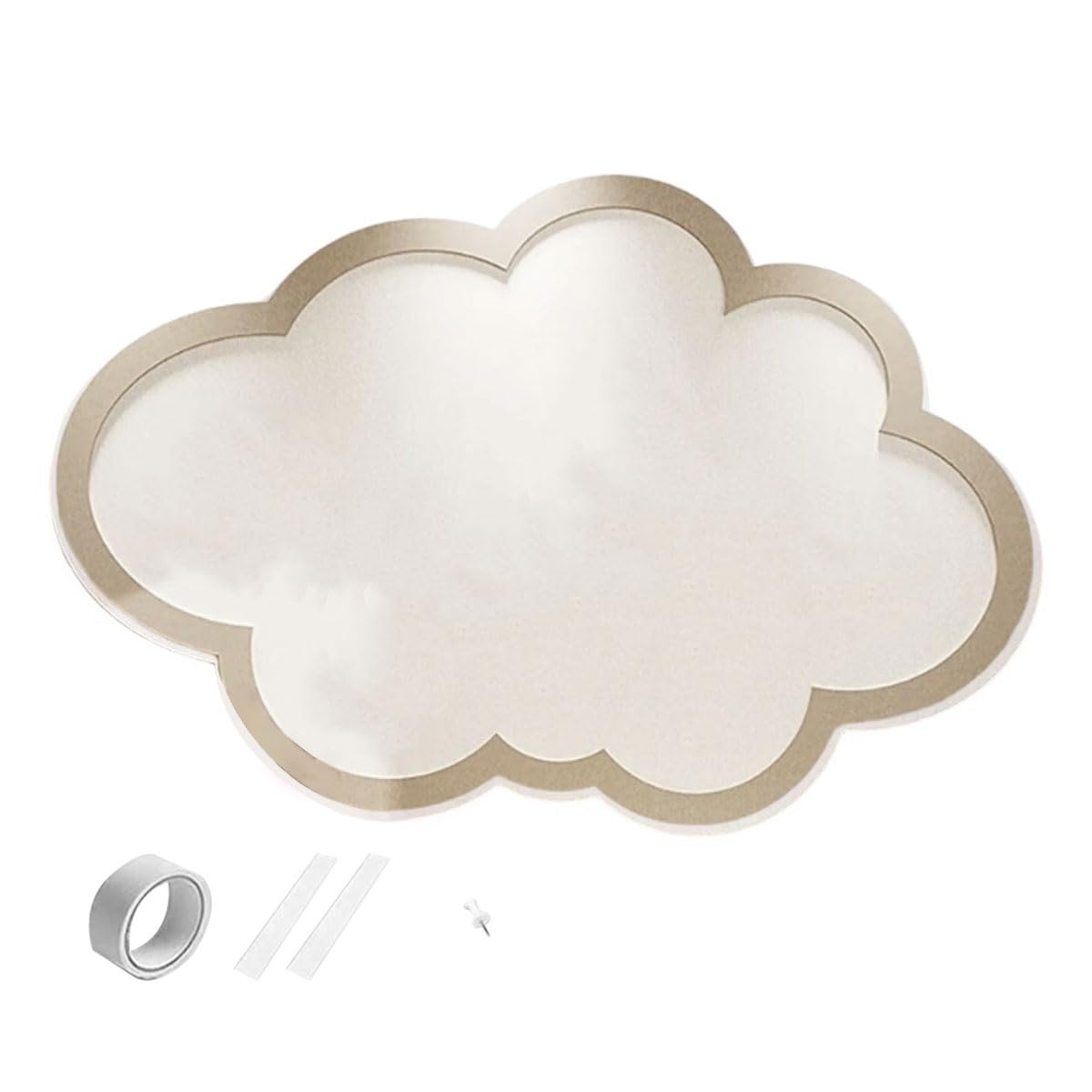 No Drill Self Adhesive Cloud Felt Board Large Decorative Pin Board Notice Bulletin Memo Board for Wall Display Pinboard for Office Home School Photo Walls (Camel (50 * 80cm))