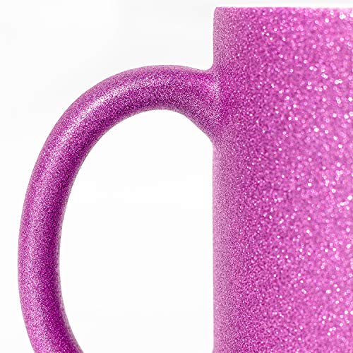 Glitzer Tasse mit Spruch Ich hasse Menschen | Lila | Einhorn | 330ml | doppelseitig bedruckt | Lustige Einhorntasse als witzige Geschenkidee zu Weihnachten für beste Freundin oder Kollegin