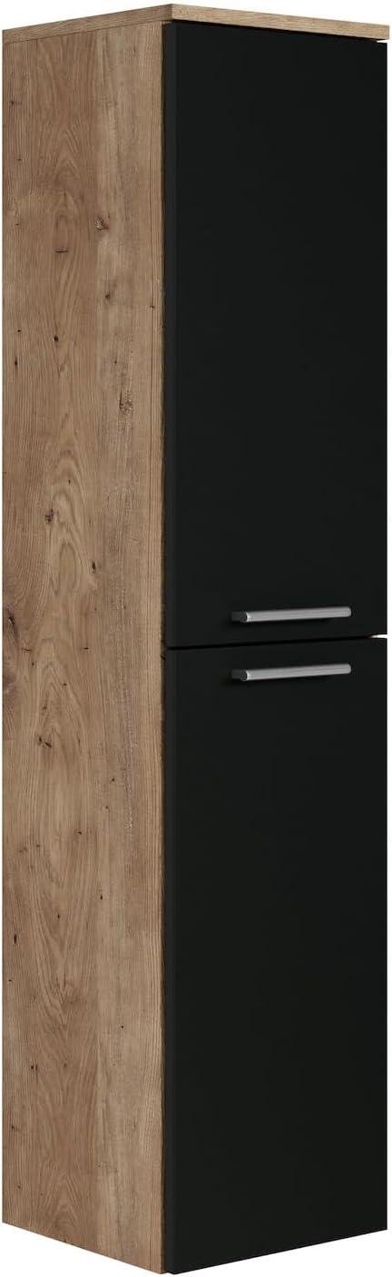 Armoire De Rangement Badplaats Pluto 150cm - Chêne - Meuble Colonne Salle De Bain - 30x30x150cm