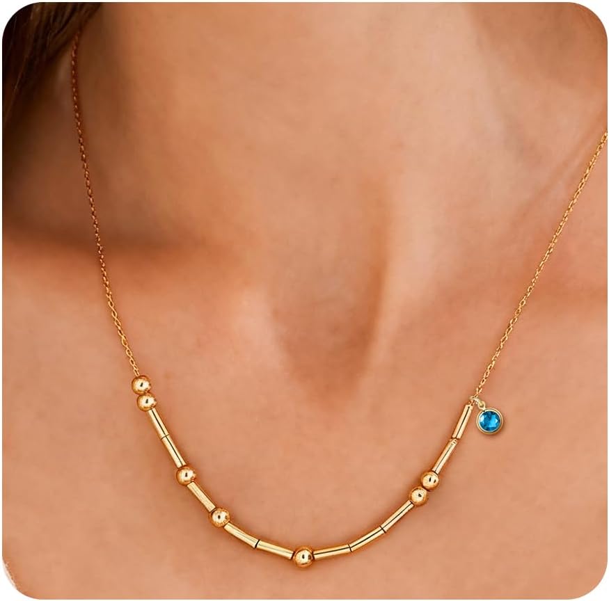 925 Sterling Silver Morse Code Necklaces for Women, Custom Secret Hidden Necklace, Gold/Silver/Rose Gold/Mixed, Morse Code Jewelry Gifts for You Loved One, Birthday Valentine's Day Gifts for Wife Lover Friend