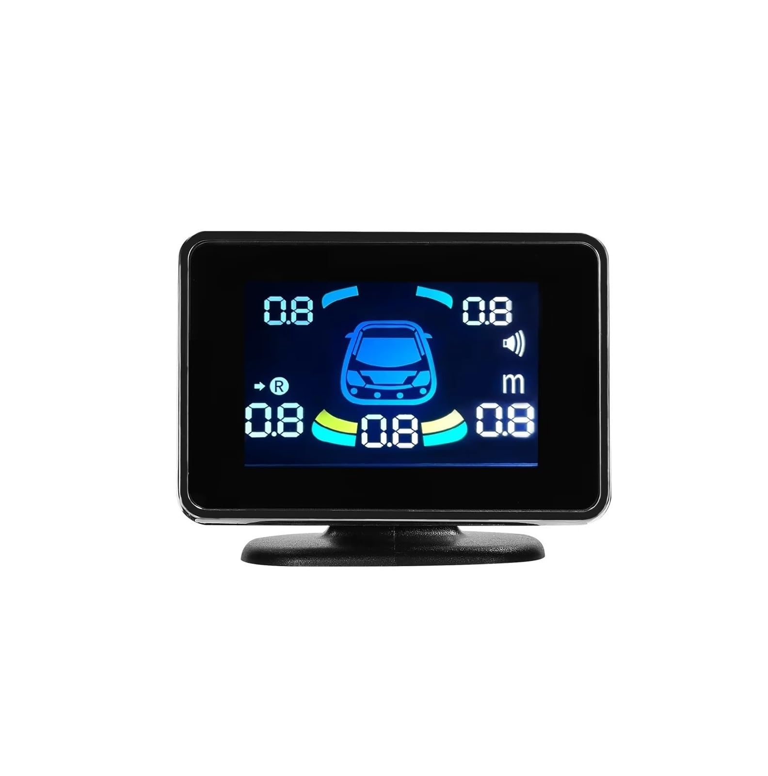 Parking Radar Alerta Sensor Aparcamiento para Coche Radares Marcha Atrás Soporte Delantero Y Trasero Advertencia Sonora/zumbador con 8 Sensor Estacionamiento(White)