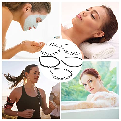 Dimuge Metal Headband Black Head Bands For Men And Women, Spring Fashion, Simple Non Slip Summer Accessories Are Great Choice For Face Washing, Sporting Outdoor And Many Hairstyle (6Pcs) #TOP6