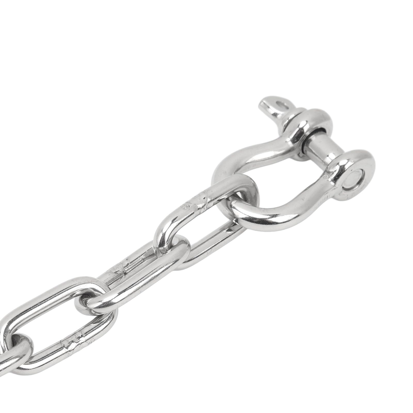 aqxreight Catena in Acciaio Inossidabile 316, 6,6 Ft con Golfari | 5/16in bow shackles, marine grade for boats yachts ships, duty link