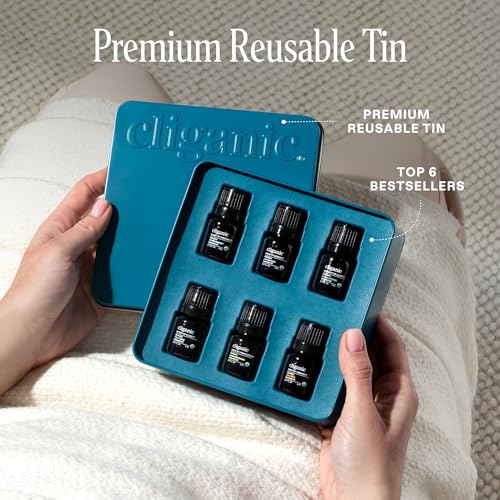 Cliganic Organic Aromatherapy Essential Oils Set (Top 6 - The Essentials), 100% Pure Natural - Peppermint, Lavender, Eucalyptus, Tea Tree, Lemongrass & Orange (Packaging May Vary) - Image 3