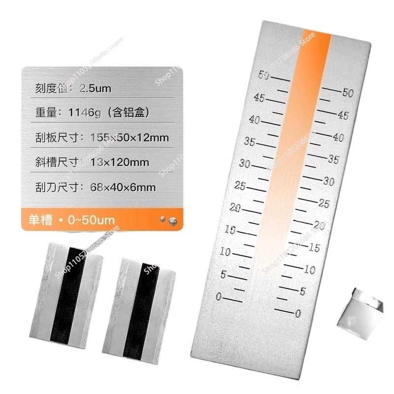 0-25um, 0-50um, 0-100um, 0-150um Stainless Steel Single Groove Fineness Gauge Grindometer(0-50um)