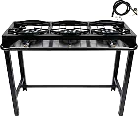 Fogão Industrial 3 Bocas Alta Pressão COMPLETO + Kit Gás | Limpeza Fácil e Chamas Fortes | Grelhas 30x30 Reforçadas, Bandeja Coletora de Resíduos e Alta Potência