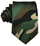 Elfeves Men Black Army Camouflage Ties Novelty 3D Print Neckwear Camo Pattern Holiday Necktie Design