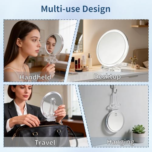 Magnifying Hand Mirrors with Handle - image 3