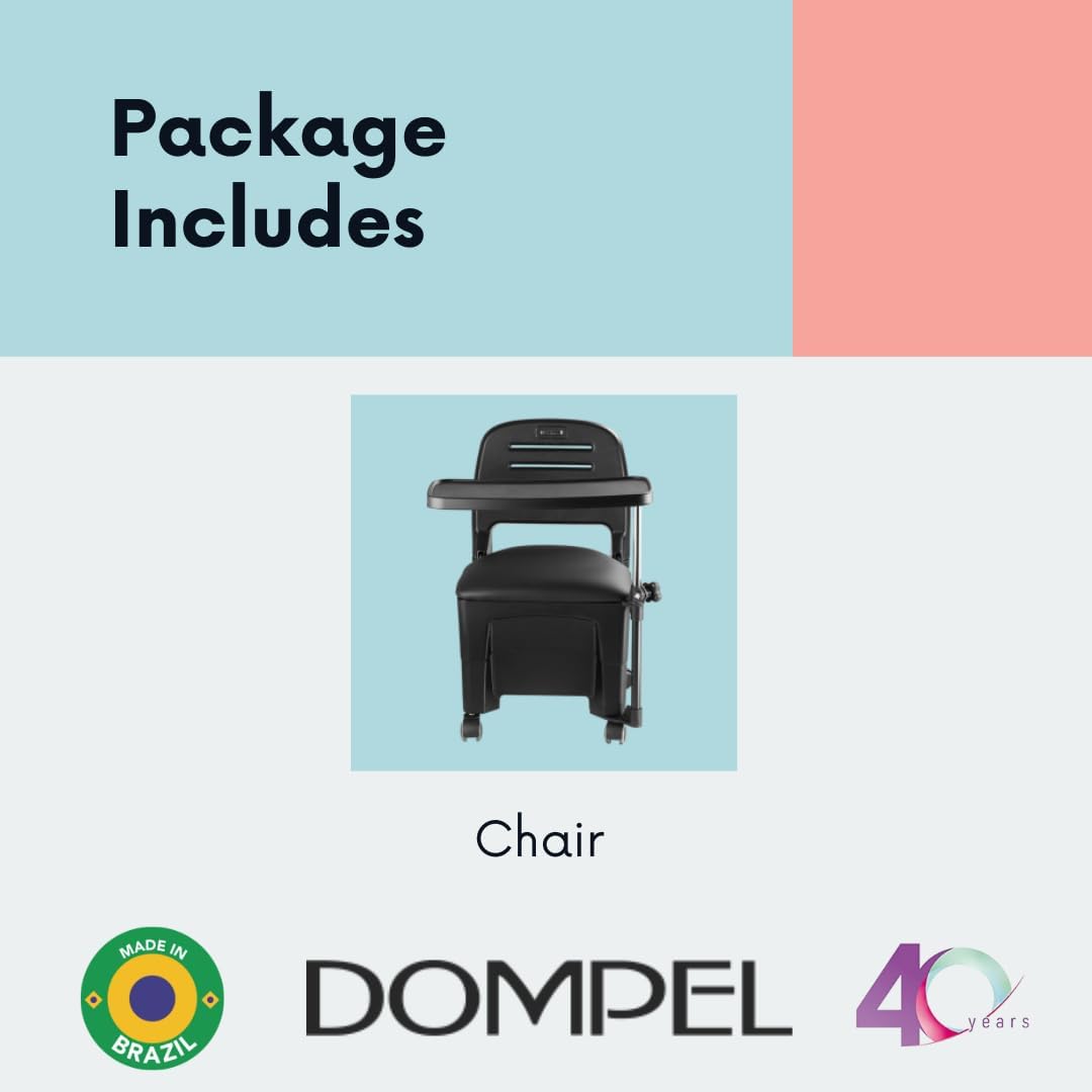 DOMPEL Manicure Chair with Removable Nail Table | Portable Nail Desk for Nail Tech with Organizer and | Salon or Home Use | Rolling Manicure Nail Desk Model Bari 450