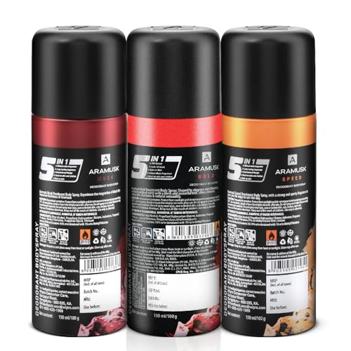 Image of Aramusk Deo for Men - MUSK, BOLD & SPEED assorted |Long Lasting Masculine Fragrance | Everyday Bodyspray |150mL Pack of 3