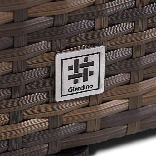 Giardino Sydney Brown Rattan 3 Seater Sofa | Large Poly Rattan Garden Sofa | Patio Outdoor Rattan Sofa with All Weather Garden Furniture Cover - Image 8