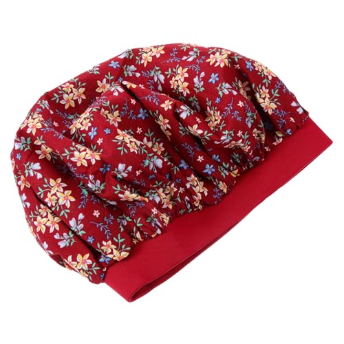 BESPORTBLE Gorro De Dormir para Capó Gorro De Dormir De Algodon Gorro De Sombrero Redondo para Gorro De Satén para Bebé De Borde Ancho Elásticos Rojo Algodón