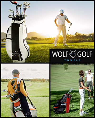Wolf Golf Towels - Best Dad by Par - Golf Accessories for Men - Golf Gifts for Men - Embroidered Funny Golf Towel