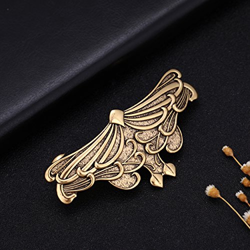 Teamer Art Nouveau Leaf Hair Clip Metal Barrettes Hair Accessories Styling Gifts For Women (Gold) #TOP1