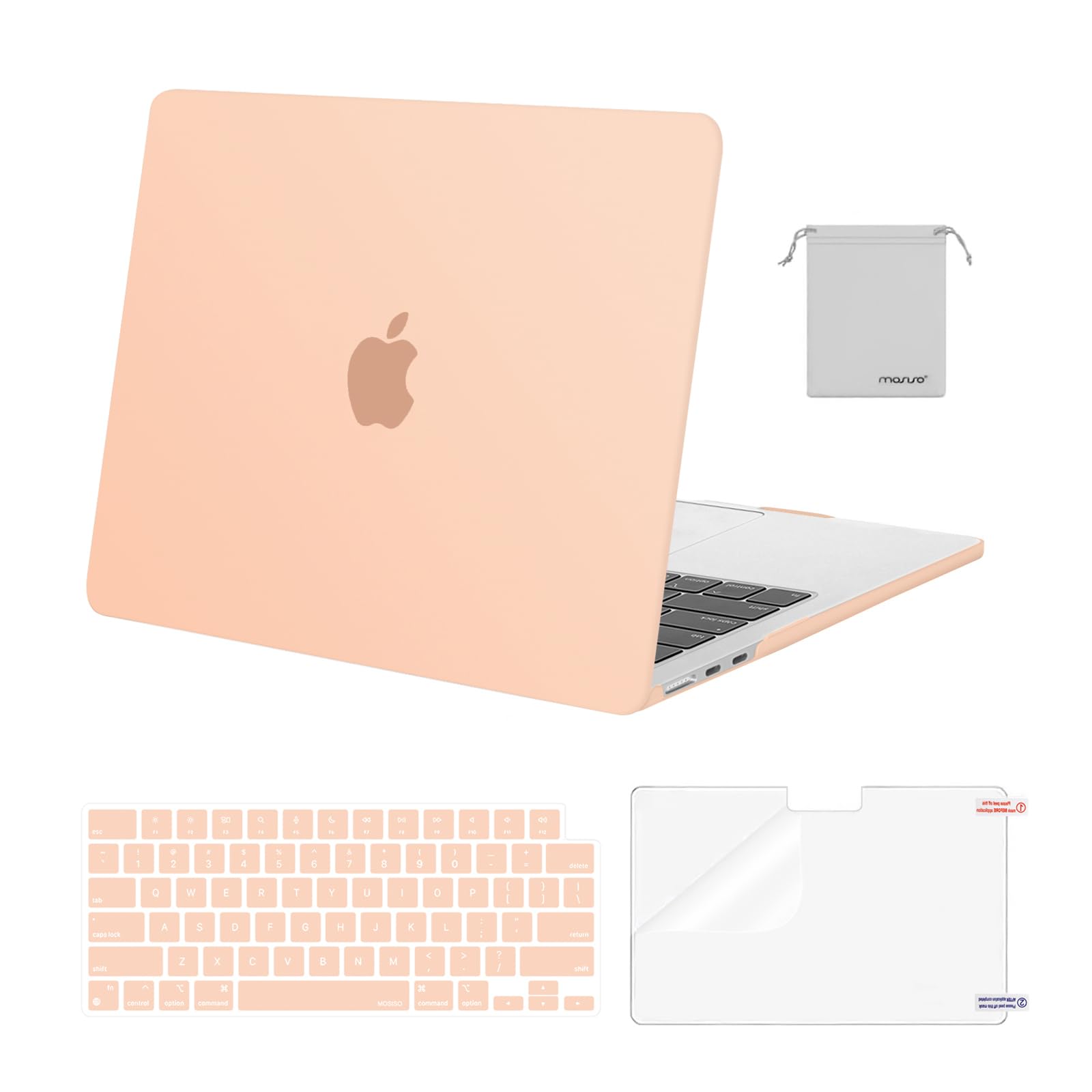 MOSISO Compatible with MacBook Air 13 inch Case M5 2026 M4 2025 M3 M2 2024-2022 A3449 A3240 A3113 A2681,Hard Shell&Keyboard Cover&Screen Film&Pouch for MacBook Air 13.6 inch Case, Crystal Clear — view 39