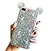 for iPhone 7 Plus 5.5" for iPhone 8 Plus 5.5" Floating Holographic Hearts Minnie Mickey Ears Liquid Waterfall Glitter Quicksand Disney Back Cover Case