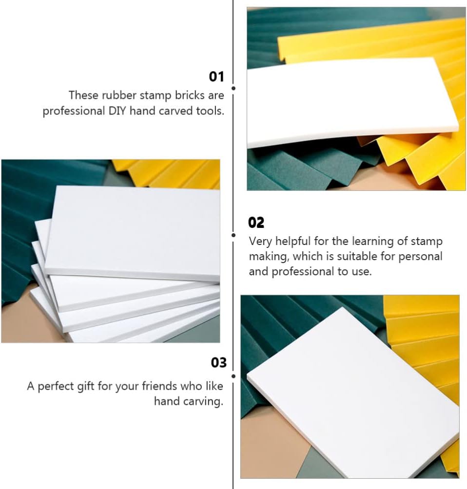 6pcs Rubber Carving Blocks for DIY Rubber Stamp Making