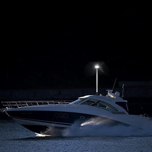 Miniatura 3 de Luces de popa de 23.6 pulgadas Bimini Top Fold Down Luces de navegación Led Todo Alrededor Luz de ancla blanca para barco USCG 2NM, para yate pontón
