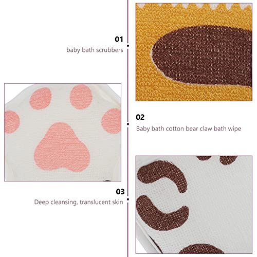 Heallily 3Pcs Baby Bath Mitt Cartoon Shower Mitten Washcloths Gloves Cute Animal Towel Gentle Scrub For Baby Toddler Kids Bath And Shower #TOP7