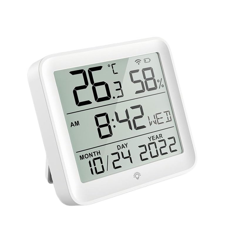 ABS Backlit Thermometer Hygrometer Indoor Household Electronic Alarm Clock