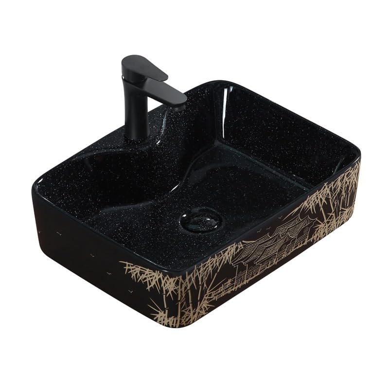 Lavabo de salle de bain à poser anti-éclaboussures en céramique rétro