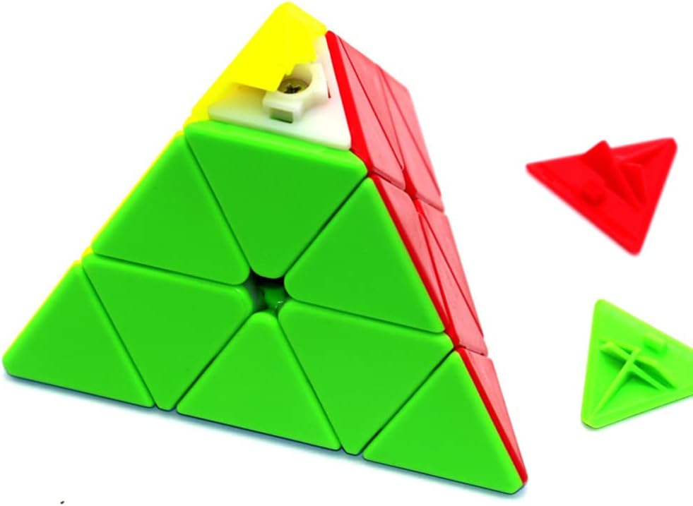 TANCH Pyramid Speed Cube Stickerless Triangle Magic Cube Puzzle Toy Colorful