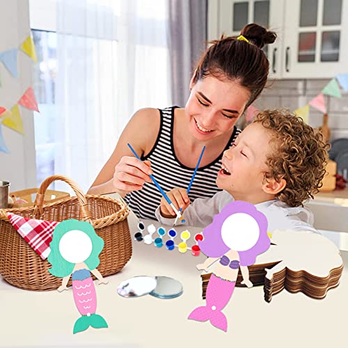 29 Pezzi Kit Sirena di Legno, Lavoretti Creativi