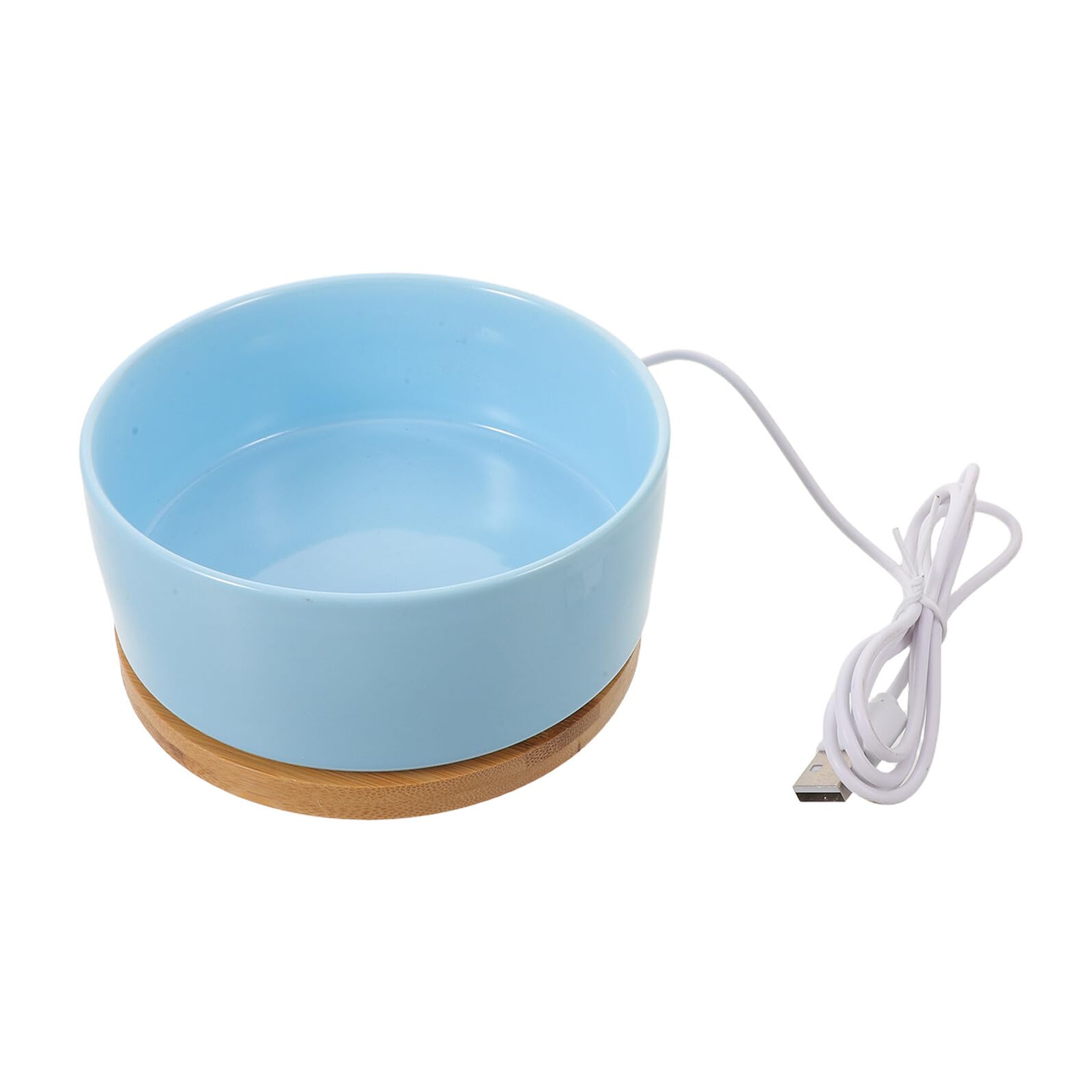 Bol chauffant en céramique Homoyoyo 350 ml avec base en bois pour animaux