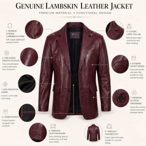 Image of Suede Leather Blazer for Men Suede Sport Coat for Men Blazer Suede Leather Jacket Blazer Coat for Men