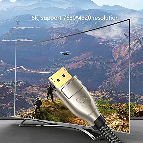 ASFD Monitor Cable DP to DP Cable Cord (2K/165H, 4K/144Hz, 8K/60Hz) DisplayPort Cable 1.4 Computer Accessories Cable Nylon Braided Cable (Length : 1.5m)